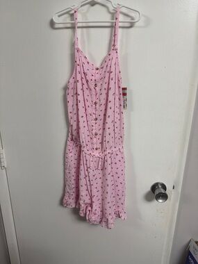 Cat & Jack Pink Floral Button-Front Romper